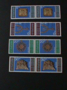 ​BULGARIA-1986 SC#3175-8-TREASURES OF PRESLAV-FANCY CANCEY PAIRS VF-LAST ONE