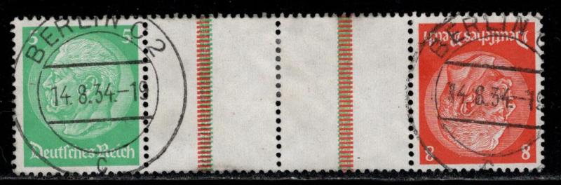 Germany Scott # 418, 420, 2 labels, used, tete beche, Mi# KZ21.2