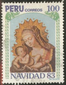 Peru  Scott 804 Used Christmas 1983 Madonna