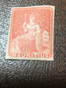 MAURITIUS #10 Mint NEVER HINGED! - 1858 (6p) Red