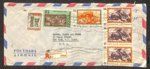 INDONESIA 689 // 731 STAMPS MARKS & CLERK DJAKARTAKOTA NY REGISTERED COVER 1968