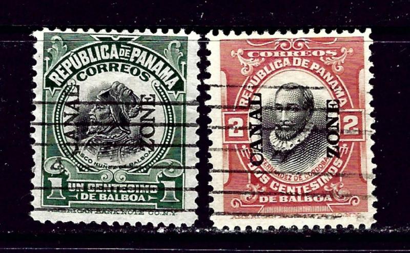 Canal Zone 31 32 Used 1909 10 overprints