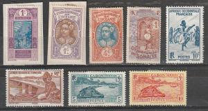 French Colonies Mint OGH & on paper