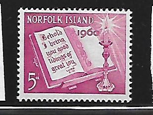 NORFOLK ISLAND 43 MINT HING OPEN BIBLE AND CANDLE