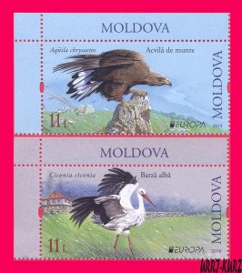 MOLDOVA 2019 Europa CEPT Nature Fauna Birds White Stork & Golden Eagle 2v MNH
