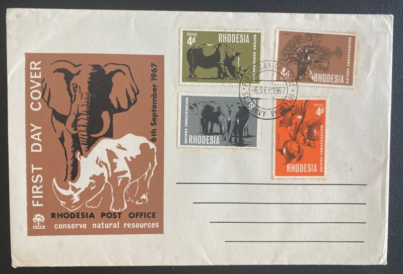 1967 Salisbury Rhodesia First Day Cover FDC  Nature Conservation Issue