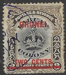 Brunei 2    1906   2 cents  fine used
