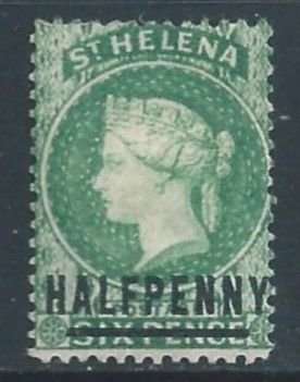 St. Helena #33 Mint No Gum 6p Queen Victoria Wmk. 2 - Surcharged Type B