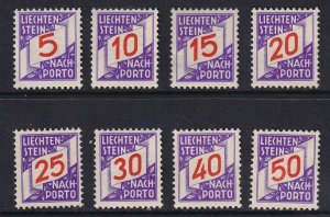 Liechtenstein  J13-J20  MNH  1928  postage due Swiss administration