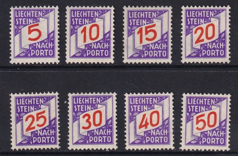 Liechtenstein  J13-J20  MNH  1928  postage due Swiss administration