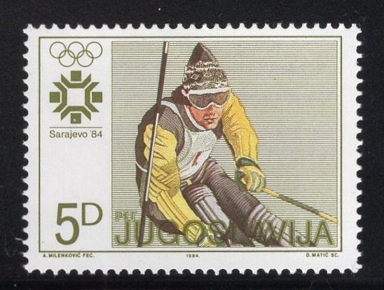 Yugoslavia   #1667   MNH  1984  winter Olympics  5d  slalom