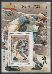 [116353] El Salvador 1989 Olympic Games Barcelona Boxing Souv. Sheet MNH