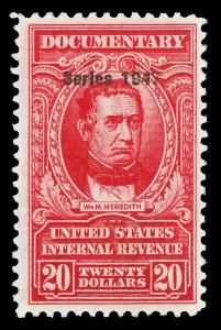 Scott R479 1947 $20.00 Dated Red Documentary Revenue Used VF Light Cxl Cat $14