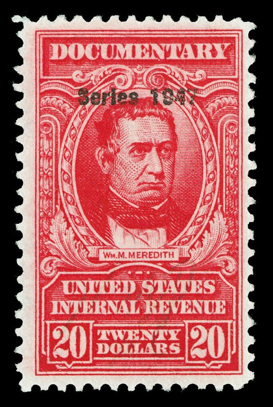 Scott R479 1947 $20.00 Dated Red Documentary Revenue Used VF Light Cxl Cat $14