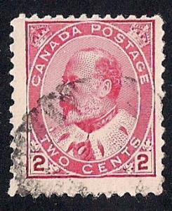 Canada #90 2 cent 1903 King Edward 7, Carmine Stamp used F