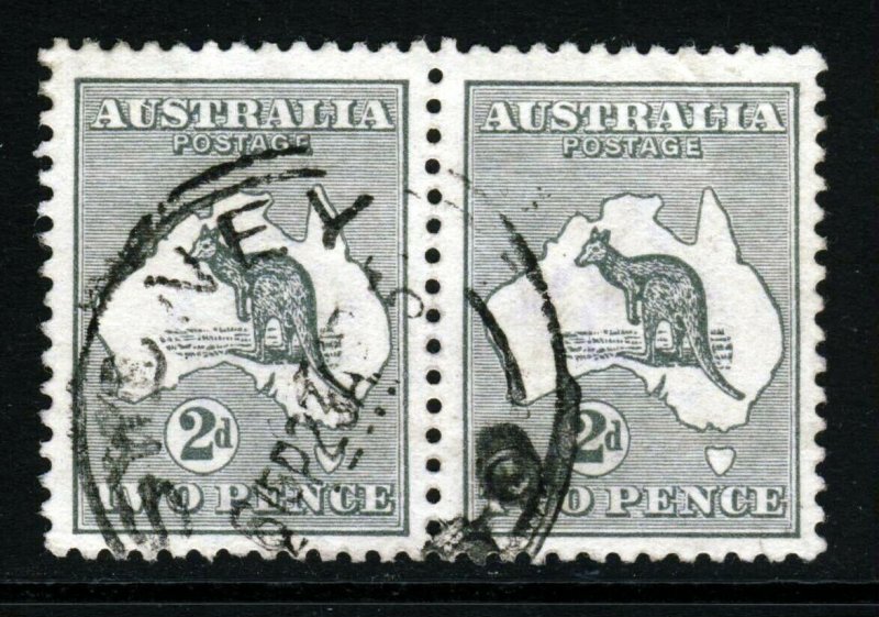 AUSTRALIA 1915 'Roo 2d. Grey A PAIR Die I Wmk Narrow Crown  Perf 12 SG 35 VFU