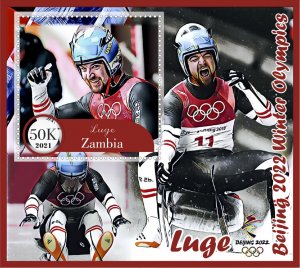 Stamps. Sports Luge 6 sheets perf Zambia MNH **