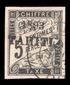 MOMEN: FRENCH COLONIES IN TAHITI SC #J18 IMPERF POSTAGE DUE 1893 USED LOT #65044