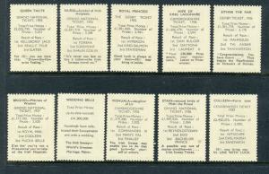 1933/36 SOUVENIR OF BEAUTY THE IRISH HOSPITALS SWEEPSTAKES 10 Poster Stamps L184