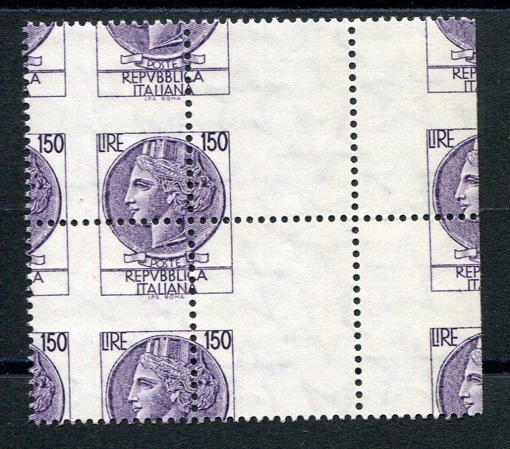 Syracuse Lire 150 Quartina Variety Displaced Notching