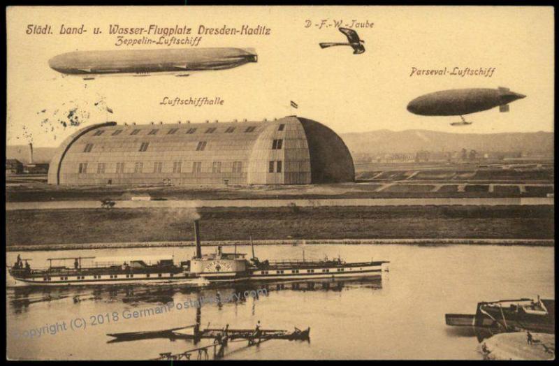 Germany Zeppelin 1916 Pioneer Dresden Kaditz Luftschiffhalle Hangar Used P 69621