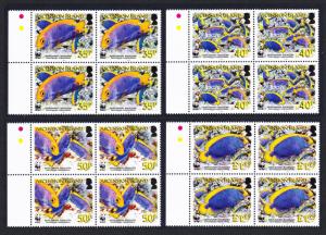 Ascension WWF Resplendent Angelfish Blocks of 4 Left margin SG#962-965