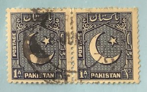 Pakistan 1948 Scott 27 used - 1A,  Crescent and Star