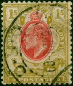 Orange Free State 1909 1s Scarlet & Bistre SG151 Fine Used