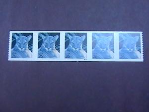 U.S.# 4141-MINT/NH-PLATE # COIL STRIP OF 5(S#1111)--FLORIDA PANTHER --2007