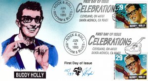 Pugh Designed/Painted Celebrate Buddy Holly FDC...105 of 137 created!