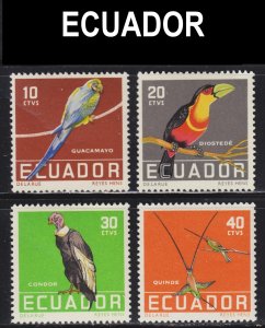 Ecuador Scott 634-37 complete set F to VF mint OG H or LH. FREE...