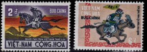 South Vietnam Scott 392-393 MNH** Mail courier on horseback set