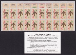 1974 Christmas Dove Weather Vane Sc 1552 plate strip MNH & rare notice slip