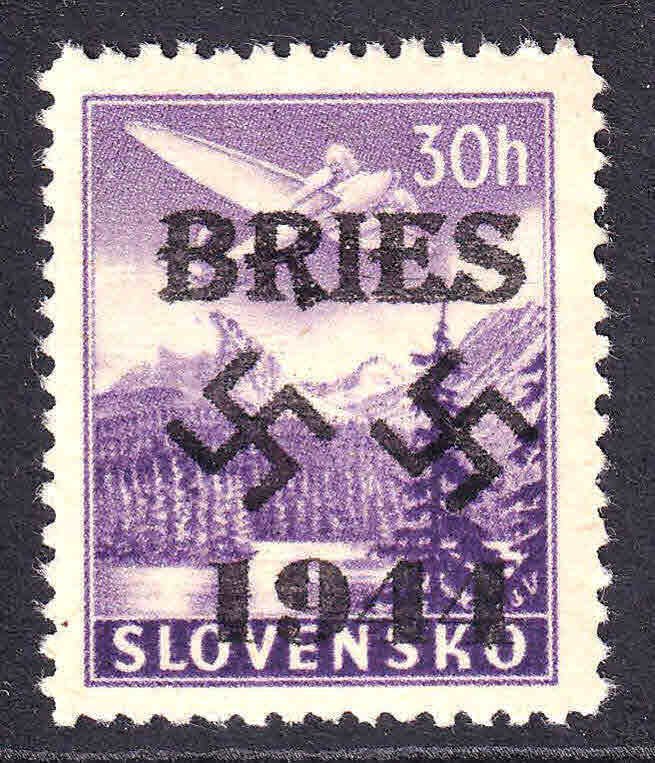 SLOVAKIA 30h WW2 BRIES 1944 OVERPRINT OG NH U/M F/VF BEAUTIFUL GUM