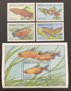 Sierra Leone 1988 #959-63, Fish, MNH.