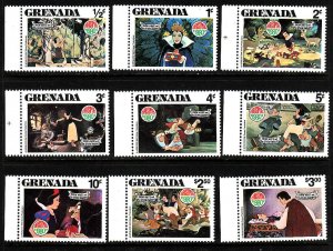 Grenada-Sc#1021-9-unused NH set-Snow White & the 7 Dwarfs-Ch