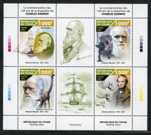 CHAD 2022 140th MEMORIAL OF CHARLES DARWIN  SHEET MINT NH