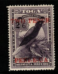 TONGA SG69 1923 2d on 2/6 DEEP PURPLE MTD MINT