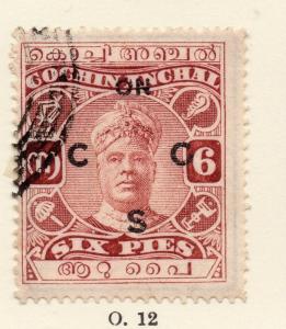 Cochin 1919-33 Early Issue Fine Used 6p. Optd 268170