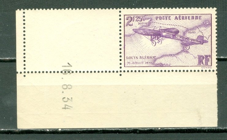 FRANCE 1937 AIR #C7...DATED CORNER STAMP...MNH...$40.00