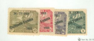 Fiume #165-168 Unused Multiple