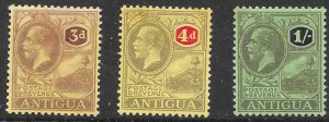 ANTIGUA SG55/7 1921-9 SET TO 1/= MTD MINT (r)