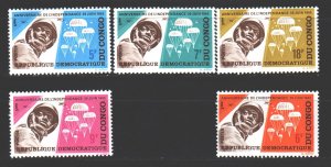 Kinshasa. 1965. 235-39. 5 years of independence Parachute Military. MNH.