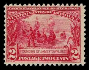 US.#329 .02c  Jamestown Issue Of 1907 - OGH - F/VF - CV$27.50 (ESP#0277)