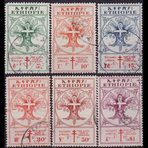 ETHIOPIA 1951 - Scott# B21-6 Anti-TB Set of 6 Used