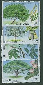 St. Lucia SC # 649-652 Trees and Blossoms, Specimen, MNH