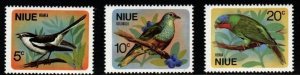 NIUE SG158/60 1971 BIRDS MNH