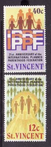 St Vincent-Sc#356-7-unused NH set-Planned Parenthood-1973-