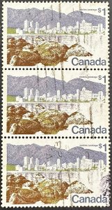 Canada #599 Used Pair/Strip of 3 F/VF - $1 Vancouver, BC (P12.5x12) 1973 [R1224]