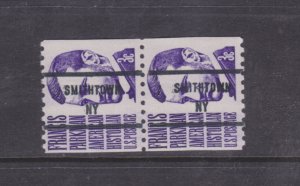 MNH US Bureau Precancels: NY; Smithtown #1297–81 3¢ Prom. Amer. Gap Pair